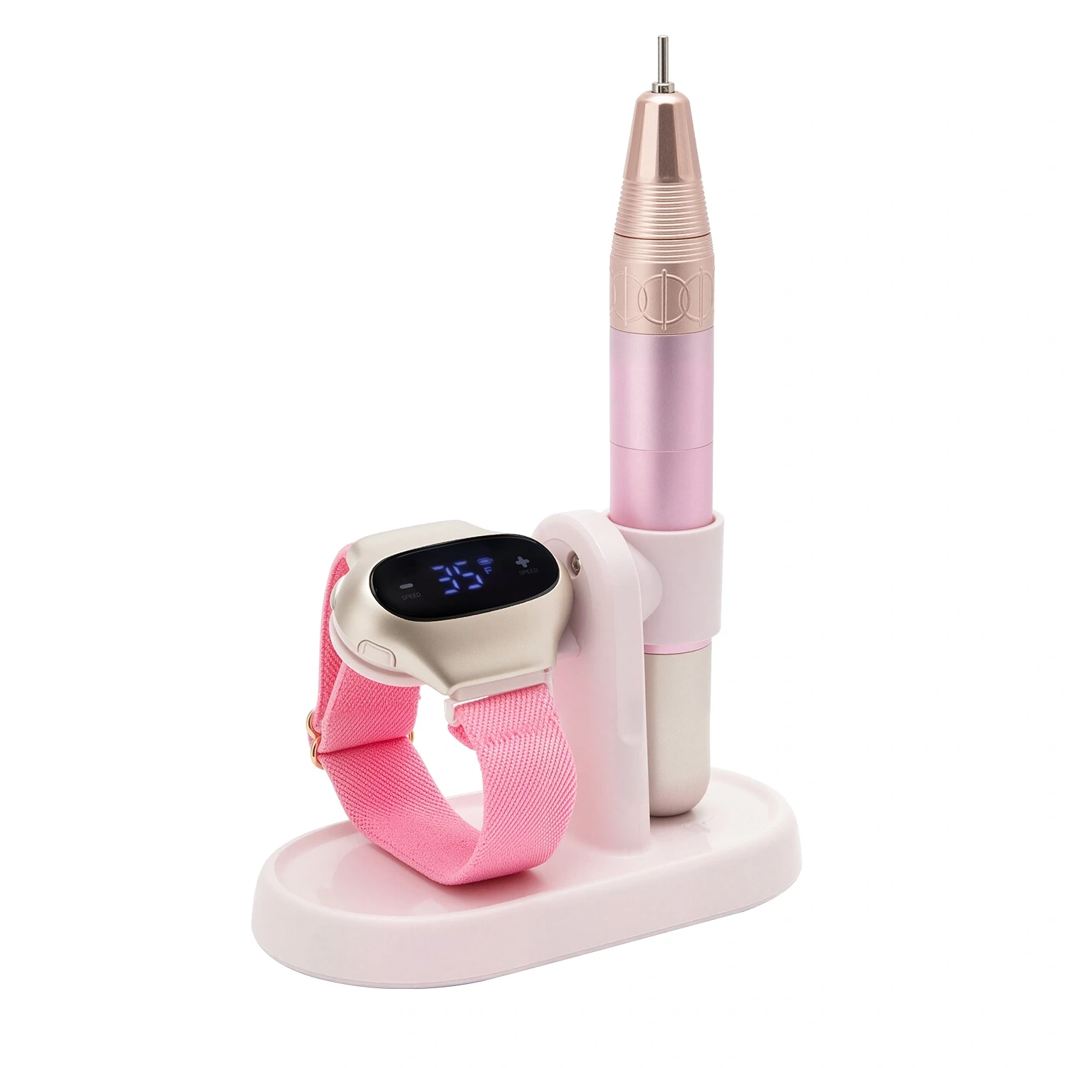 JMD-116 cordless nail drill with wearable controller on a white background